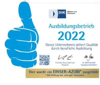 Zertifikat Ausbildung Einser Azubi 2022